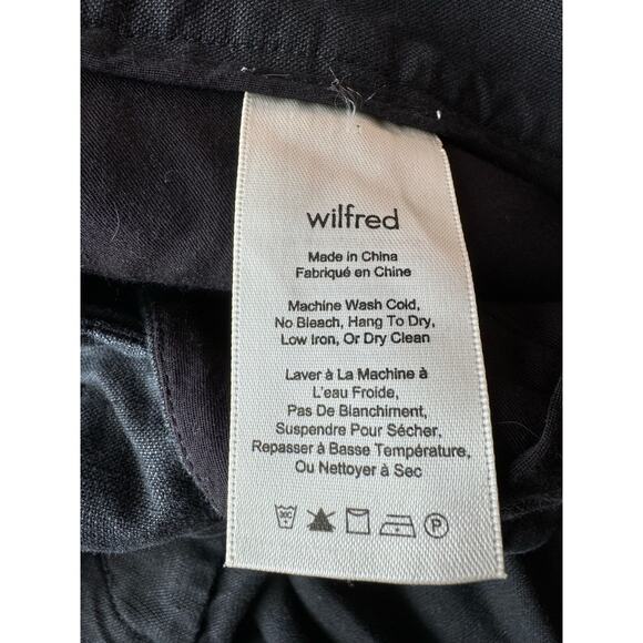 High waisted pleated linen black shorts pockets by Wilfred with linen size 10 - Picture 10 of 16